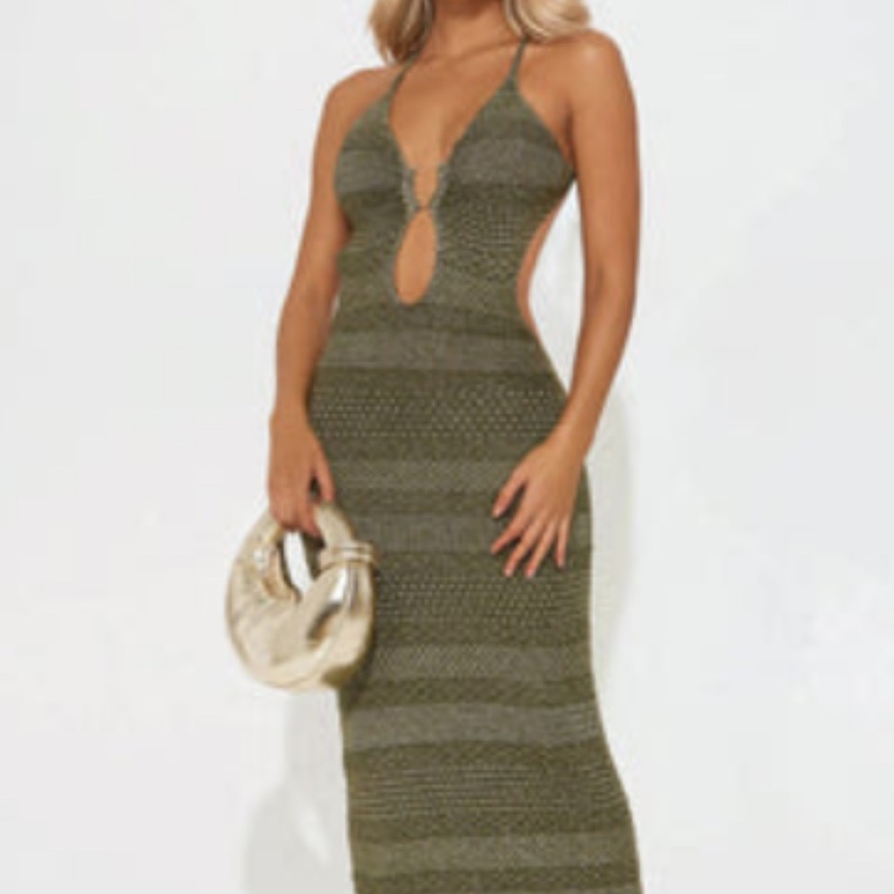 Olive Green Knit Dress